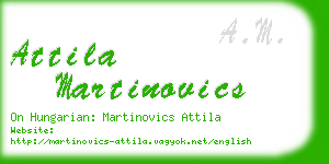 attila martinovics business card